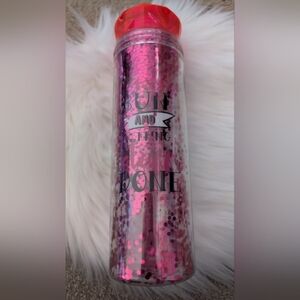 Charming Charlie Gym/ Workout/ On The Go Sparkly Water Bottle With Message